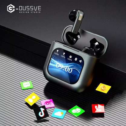 G-OUSSVE / Wireless Earbuds With LCD Touchscreen Display, Intelligent Noise-canceling Sleep-aiding Headphones,  40 Hours Of Long Battery Life, Control Music Player, Video Playback,Audio Earphones