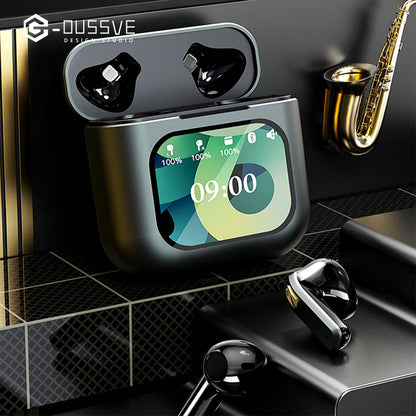 G-OUSSVE / Wireless Earbuds With LCD Touchscreen Display, Intelligent Noise-canceling Sleep-aiding Headphones,  40 Hours Of Long Battery Life, Control Music Player, Video Playback,Audio Earphones